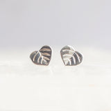 Bristol and Cole Small Aspen Leaf Silver Stud Earrings