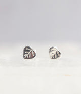 Bristol and Cole X-Small Aspen Leaf Silver Stud Earrings