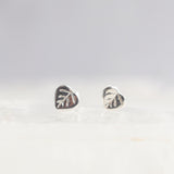 Bristol and Cole X-Small Aspen Leaf Silver Stud Earrings
