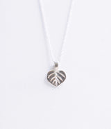 Bristol and Cole Small Aspen Leaf Silver Necklace