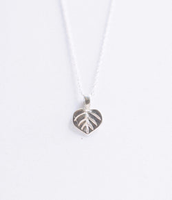 Bristol and Cole Small Aspen Leaf Silver Necklace