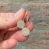Andi Alyse Pave Diamond and Yellow Gold Circle Drop Earrings