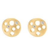 Dana Bronfman Yellow Gold and Diamond Coin Stud Earrings