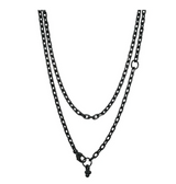 Erica Molinari Oxidized Silver Rectangle Link Chain - 23" Length