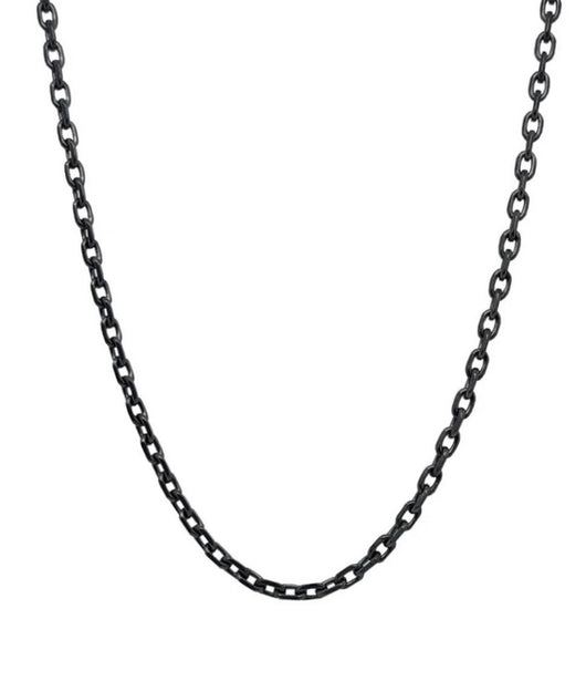 Erica Molinari Oxidized Silver Rectangle Link Chain - 23