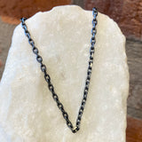 Erica Molinari Oxidized Silver Rectangle Link Chain - 23" Length