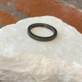 EYG Collection Black Rhodiumed Silver and Tsavorite Band