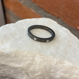 EYG Collection Black Rhodiumed Silver and Diamond Band