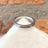 EYG Collection Rhodiumed Silver and Ruby Band