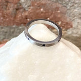 EYG Collection Rhodiumed Silver and Blue Sapphire Band