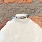 EYG Collection Rhodiumed Silver and Tsavorite Band