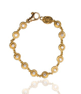 Ara 24kt Gold Small Circle Bracelet with White Diamonds