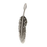 Heather Moore Sterling Silver and Patina with White Diamonds Feather Charm