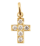 Gigi Clozeau Yellow Gold and Diamond Cross Pendant