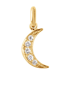 Gigi Clozeau Yellow Gold and Diamond Moon Pendant