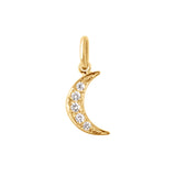 Gigi Clozeau Yellow Gold and Diamond Moon Pendant