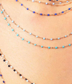 Gigi Clozeau Classic Gigi Necklace with Baby Blue Resin Pearls - 16.5