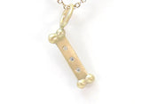 Heather Moore Yellow Gold and Diamond Dog Bone Free Hanging Charm