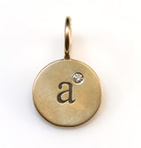 Heather Moore Yellow Gold "A" Round Charm