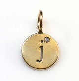 Heather Moore Yellow Gold "J" Round Charm