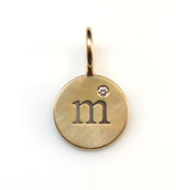 Heather Moore Yellow Gold "M" Round Charm