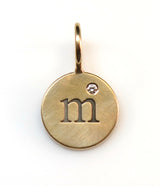 Heather Moore Yellow Gold "M" Round Charm