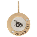 Heather Moore "Queen Bee" Yellow Gold and Sterling Silver Round Charm