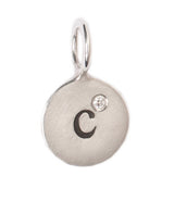 Heather Moore Silver 'C' Charm with Diamond