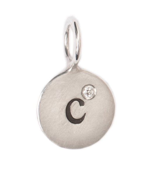 Heather Moore Silver 'C' Charm with Diamond