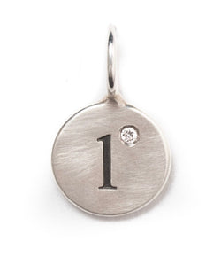 Heather Moore Silver 'L' Charm with Diamond