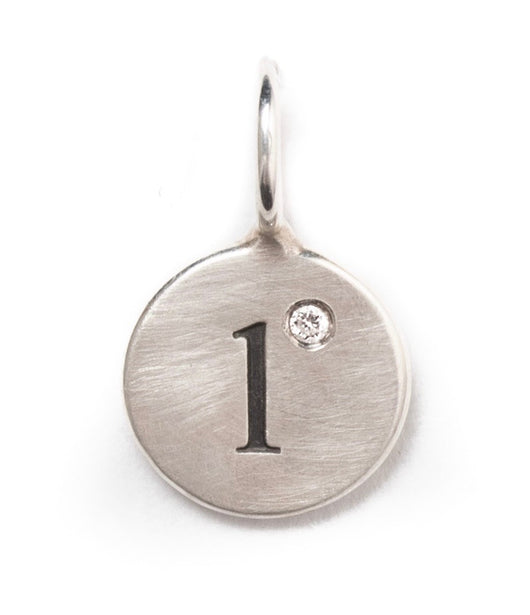 Heather Moore Silver 'L' Charm with Diamond