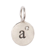 Heather Moore Silver 'A' Charm with Diamond