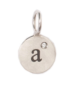 Heather Moore Silver 'A' Charm with Diamond