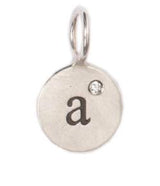 Heather Moore Silver 'A' Charm with Diamond
