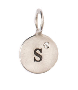 Heather Moore Silver 'S' Charm with Diamond