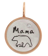 Heather Moore "Mama" Bear Rose Gold and Sterling Silver Round Charm