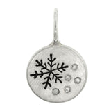 Heather Moore Snowflake and Diamond Round Sterling Silver Charm