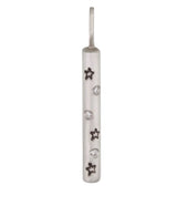 Heather Moore Medium Round Bar Charm with Abstract Star Stamps and Diamonds