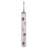 Heather Moore Medium Round Bar Charm with Abstract Star Stamps and Diamonds