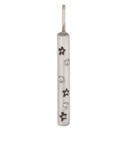 Heather Moore Medium Round Bar Charm with Abstract Star Stamps and Diamonds