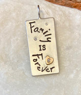 Heather Moore "Family is Forever" Sterling Silver ID Tag Charm