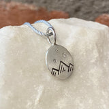 Heather Moore Mountain Stamp and Diamond Sterling Silver Oval Charm