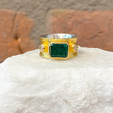 Ara Emerald Center Stone and 24kt Gold Ring