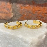 Ara White Diamond and 24kt Gold 3/4" Hoops