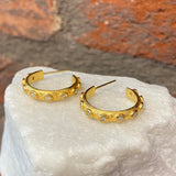 Ara White Diamond and 24kt Gold 3/4" Hoops
