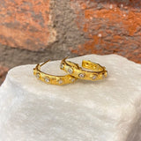 Ara White Diamond and 24kt Gold 3/4" Hoops