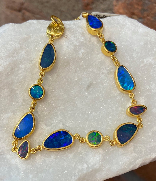 Ara Opal and 24kt Gold Bracelet