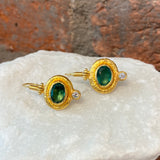 Ara Emerald and 24kt Gold Drop Earrings