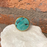 Ara Turquoise, 24kt Gold and Oxidized Silver Statement Ring