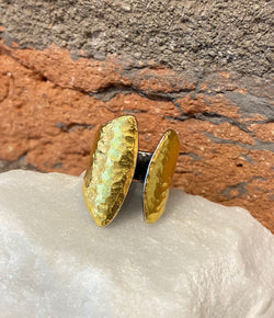 Ara 24kt Gold Open Asymmetrical Ring